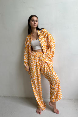 Костюм женский SET065/05/Желтый, белый