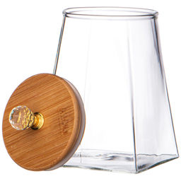 ЕМКОСТЬ ДЛЯ СЫПУЧИХ ПРОДУКТОВ AGNESS KRISTALL 900 МЛ 10,5*10,5*14,7 СМ. ЦВЕТ: ПРОЗРАЧНЫЙ  фото 5