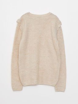 Bisiklet Yaka Basic Uzun Kollu K?z ?ocuk Triko Kazak - Waikiki фото 3