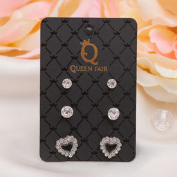 Цена за 2 шт. Пусеты 3 пары «Сердце», цвет МИКС