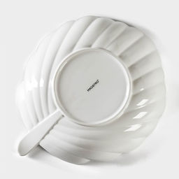 Салатник Magistro «Лист Бланш», 1.5 л, d=30 см, фарфор, белый