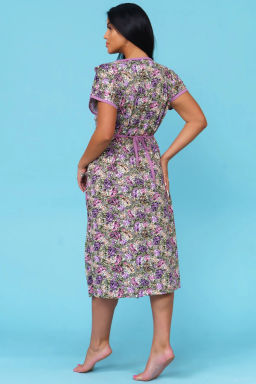 Халат женский, цвет фиолетовый зеленый