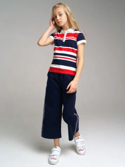 PlayToday / Джемпер трикотажный с воротником поло для девочек  фото 2