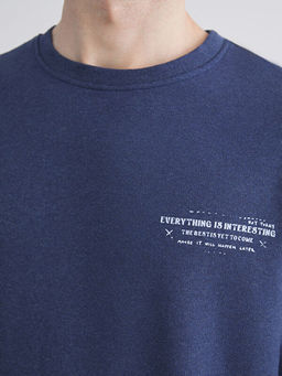 Bisiklet Yaka Bask?l? Erkek Sweatshirt