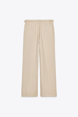 STRIPED TROUSERS WITH BRAIDED BELT - Zara фото 8
