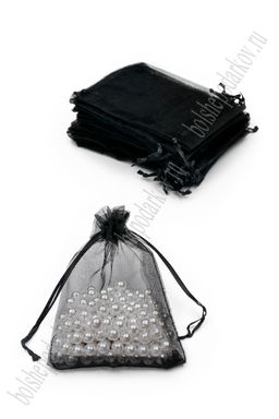 Мешочек из органзы 9*12 см (50 шт) SF-7583, черный
