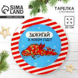 Тарелка круглая «Зажигай», 20 см