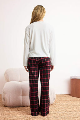 Trendyolmilla Beyaz %100 Pamuklu Ekoseli Cep Detayl? Orme Pijama Tak?m? THMAW24PT00228  фото 13