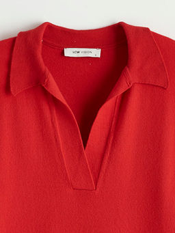 Polo Yaka Oversize Kad?n Triko Kazak