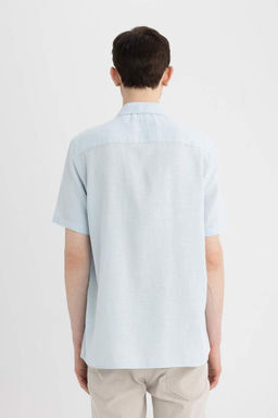 Хлопковая рубашка с короткими рукавами и воротником поло стандартного кроя - Defacto фото 10