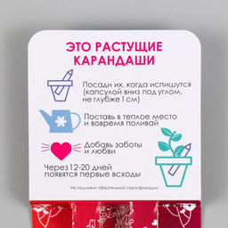 Набор для выращивания, карандаши подарочные «Львиный зев + гвоздика», mini, простые чернографитные, 2 шт.