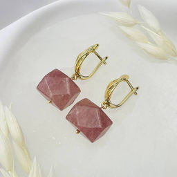 Серьги из Клубничного кварца