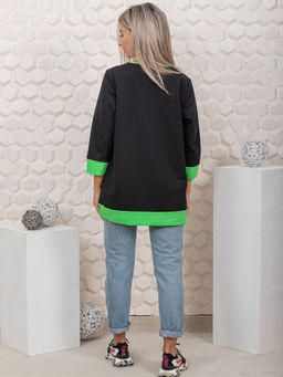 853 Туника "черный/салатовый"