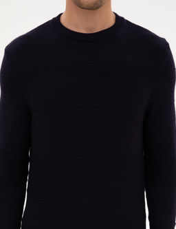 Lacivert Slim Fit Bisiklet Yaka Triko Kazak - Pierre cardin фото 6