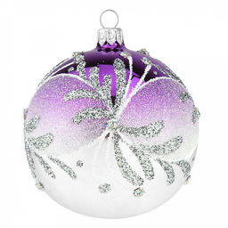 Елочная игрушка шар стеклянная Зимнее сияние д8,5см, ручная художественная роспись, цвета микс, подарочная упаковка (Россия) - Домашняя мода фото 5