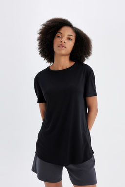 DeFactoFit Спортивная футболка Oversize с круглым вырезом и короткими рукавами из модала  фото 12