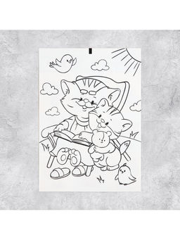 Цена за 10 шт. Наклейки детские «Котята», раскраска на обороте, 11×15.5 см