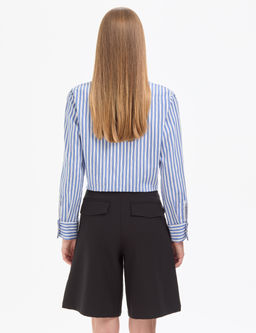 Lacivert Comfort Fit Uzun Kollu G_mlek
