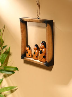 Сувенир интерьерный «Собаки в рамке», 19×19 см, дерево