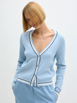 Conso/KCL 240701 - blue/milk Кардиган женский