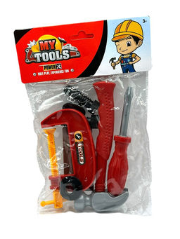 Игр. набор "Строитель" (330-20): тиски, молоток, отвертка + детали, в пакете