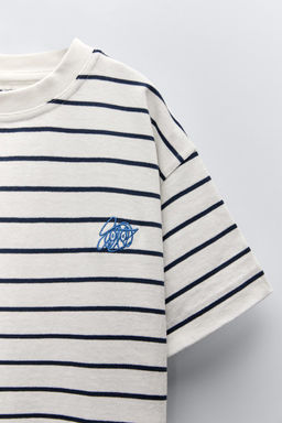 STRIPED EMBROIDERED T-SHIRT - Zara фото 3