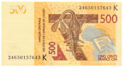 Банкнота 500 франков 2012 (2024) года Западная Африка  Литера К(Сенегал)