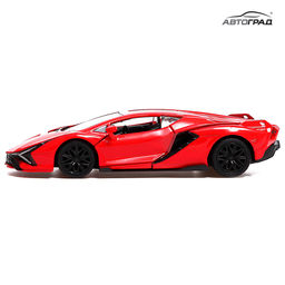 Машина металлическая LAMBORGHINI Sian FKP 37, 1:32, открываются двери, инерция, цвет красный - Автоград фото 6