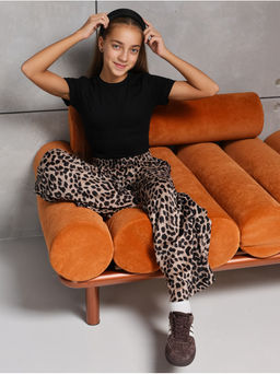 Брюки Велюр Леопард Бежевый Девочка