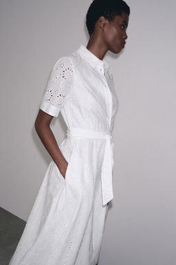 ZW COLLECTION EMBROIDERED SHIRT DRESS - Zara фото 5