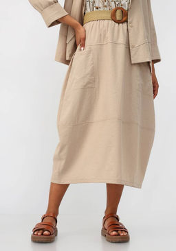 Юбка с кокеткой по полочке бежевый