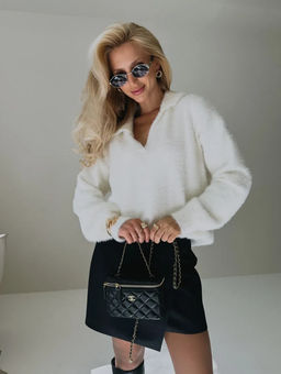 K13203 Джемпер (вязаный трикотаж) БЕЛЫЙ