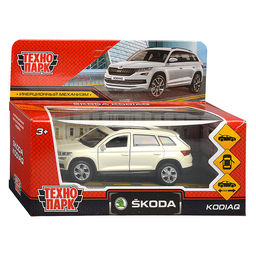 Машина металл "Skoda Kodiaq", 12 см, (откр дв, багаж, белый) инерц, в коробке