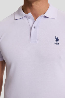 Erkek Lila Slim Fit Polo Yaka Basic Ti__rt