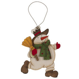 Изделие декоративное подвесное "Снеговик", L8 W0,5 H11,5 см, 4в.