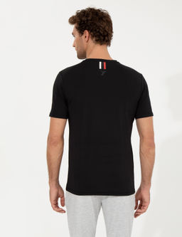 Siyah Bisiklet Yaka Regular Fit T-Shirt - Cacharel фото 5