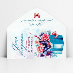 Цена за 10 шт. Конверт для денег «С Днём рождения!», 16.5×8 см