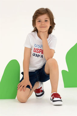 Детская белая футболка с круглым вырезом Неожиданная скидка в корзине - U.s. polo assn фото 2