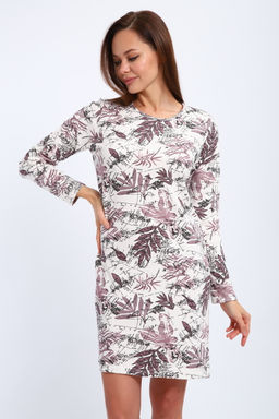 Ночная сорочка из интерлока длинный рукав Соня кофе