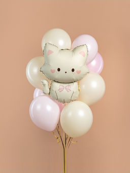 Цена за 2 шт. Воздушный шар фольгированный 28" «Кошечка с бантиком»
