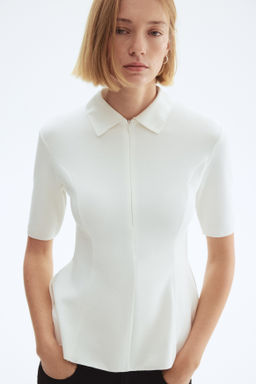 Top interlock con cuello camisero - H&m фото 2