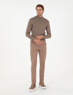 Vizon Slim Fit Beli Lastikli Ba_c_kl_ Kanvas Pantolon