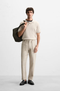 COTTON/LINEN RELAXED FIT TROUSERS - Zara фото 27