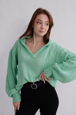 9937 Пуловер с капюшоном мята - Martichelli фото 5