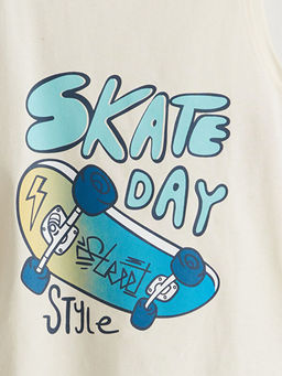 Bisiklet Yaka Bask?l? Erkek ?ocuk Atlet