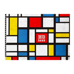 Скетчбук А4, 40 листов на гребне по короткой стороне В квадрате, обложка мелованный картон, твёрдая подложка, блок 100 г/м