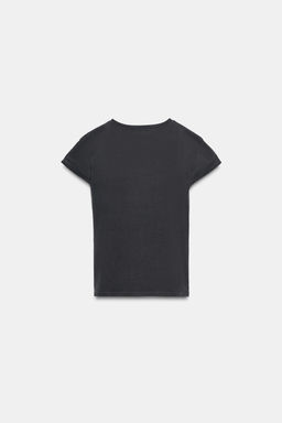 T-SHIRT WITH FRONT SLOGAN - Zara фото 6