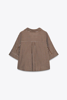 CROPPED LINEN BLEND SHIRT - Zara фото 40