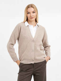 кардиган женский бежевый из шерсти - Glenfield фото 3