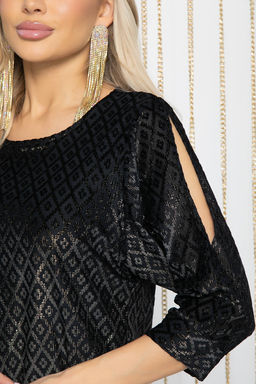 Платье Блестящий вечер (золотисто-черное) П11960 - Lt collection фото 3